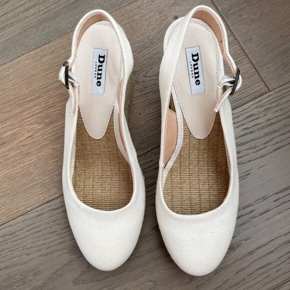 Dune London Karley E Slip On Buckle Close Wedge Espadrille Sandals Cream 40 - Picture 9 of 13
